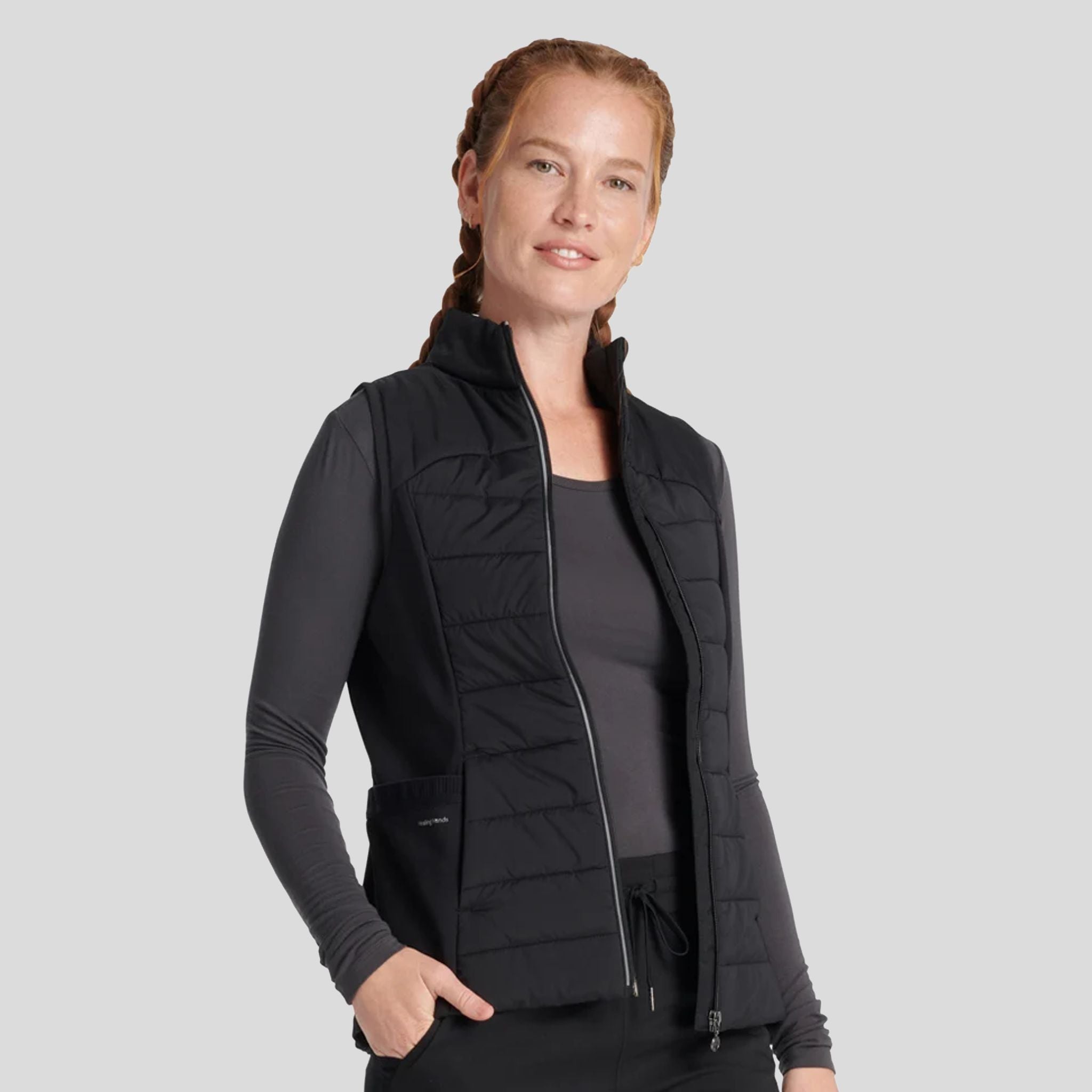 Khloe Sleeveless Jacket | Black