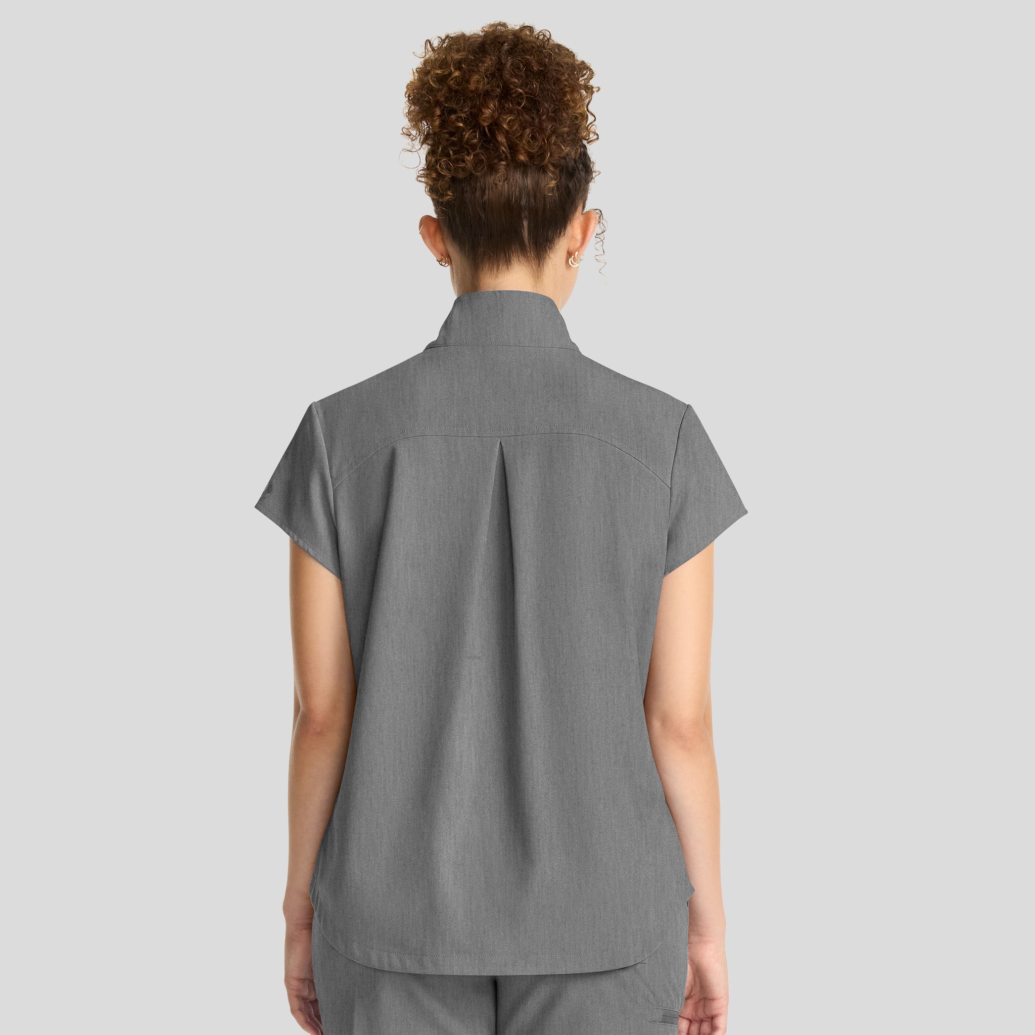 Women's Bella Quarter Zip Scrub Top | Heather Ash