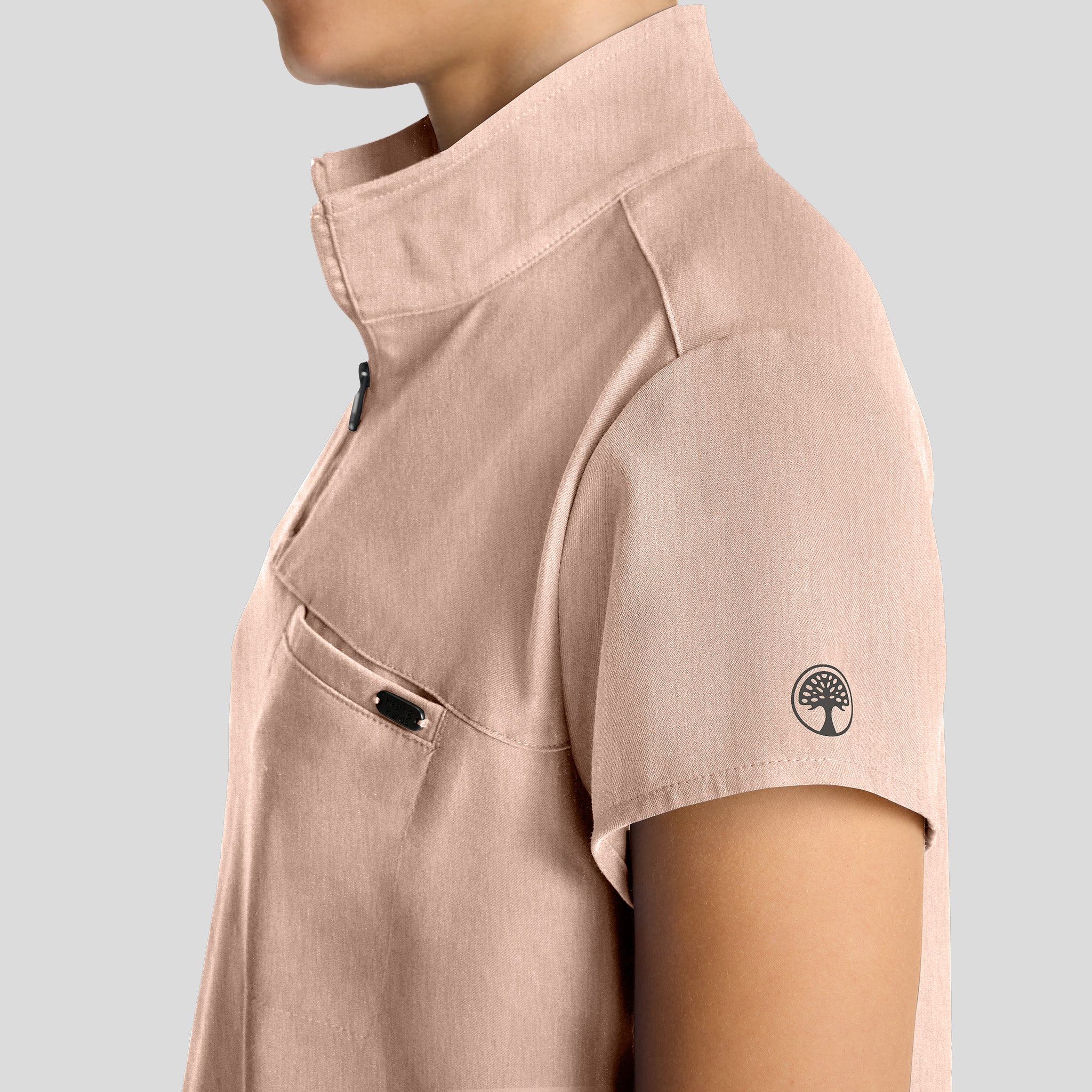 Women's Bella Quarter Zip Scrub Top | Desert Taupe