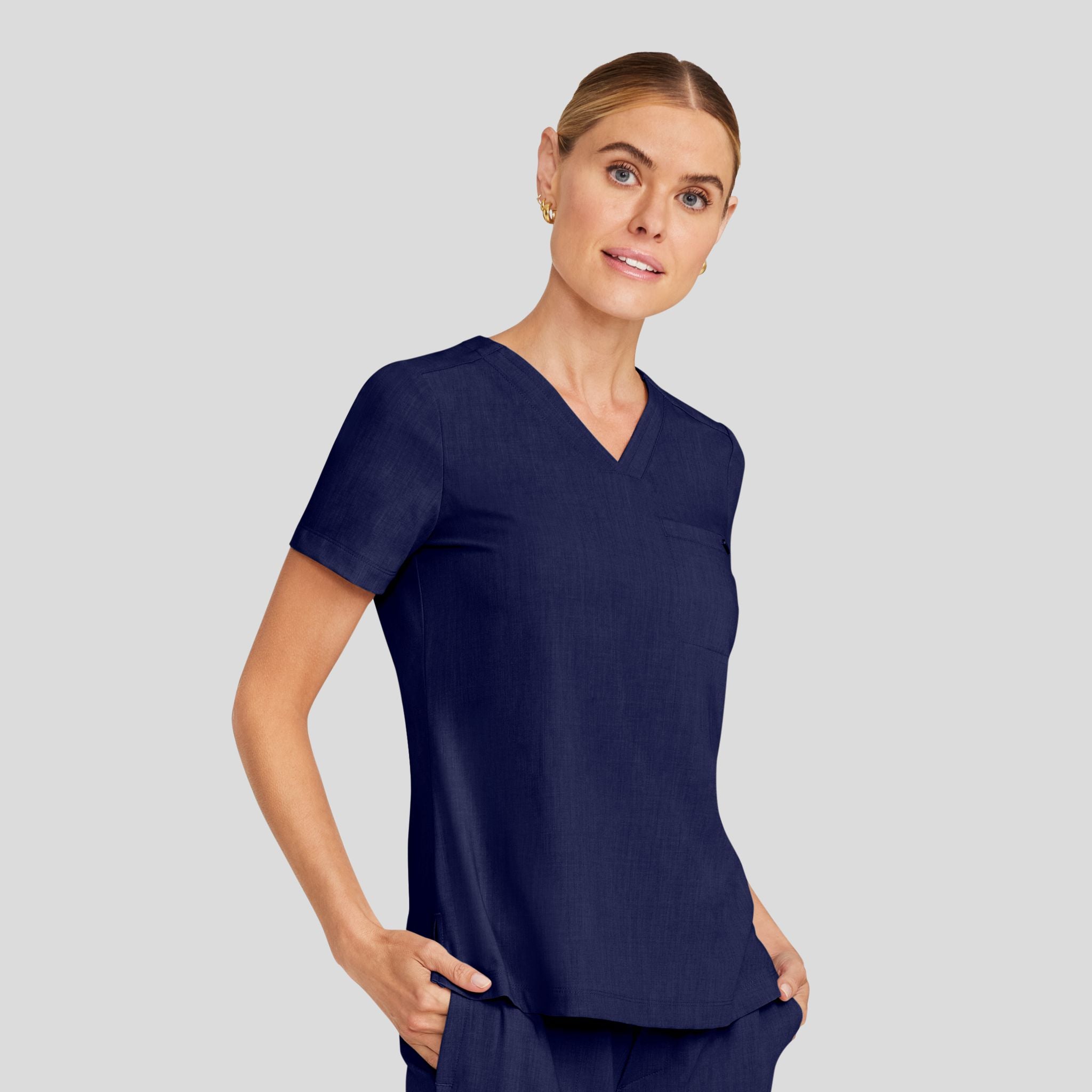 Women's Billie V-Neck Scrub Top | Navy