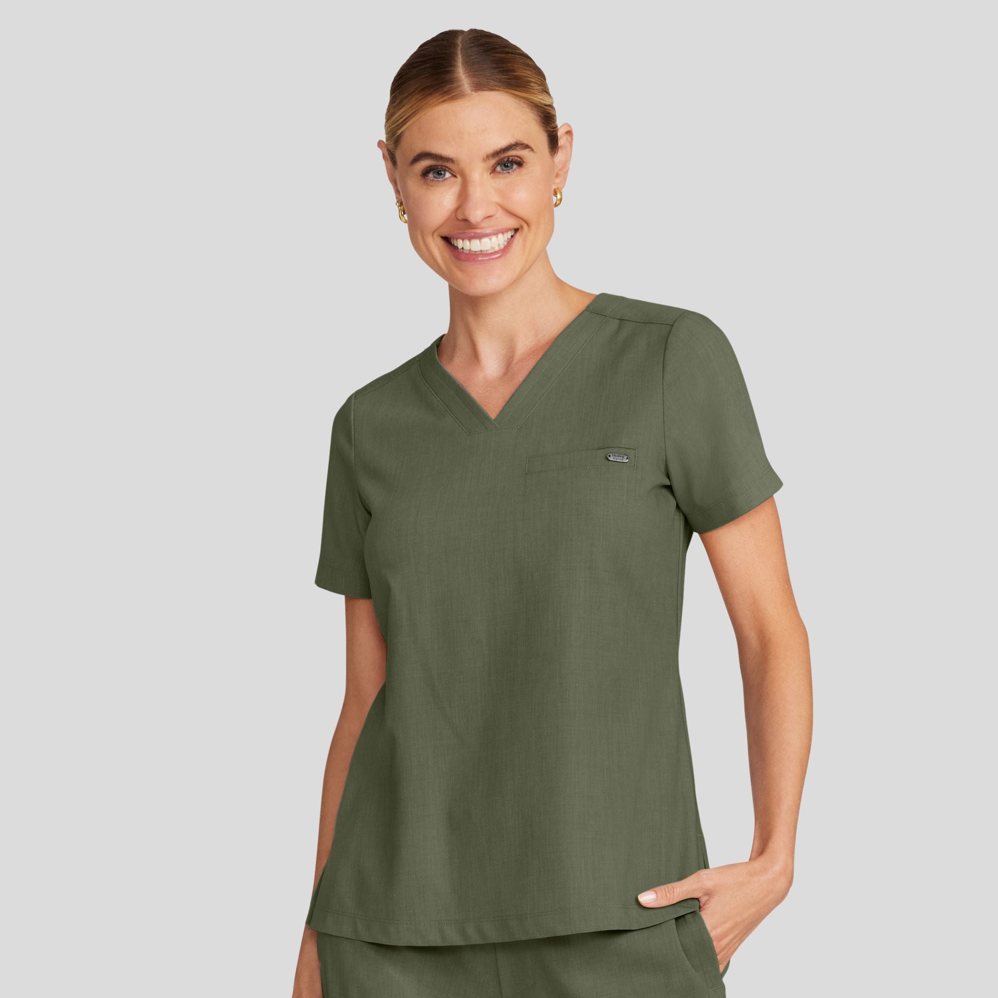 Women's Billie V-Neck Scrub Top | Olive
