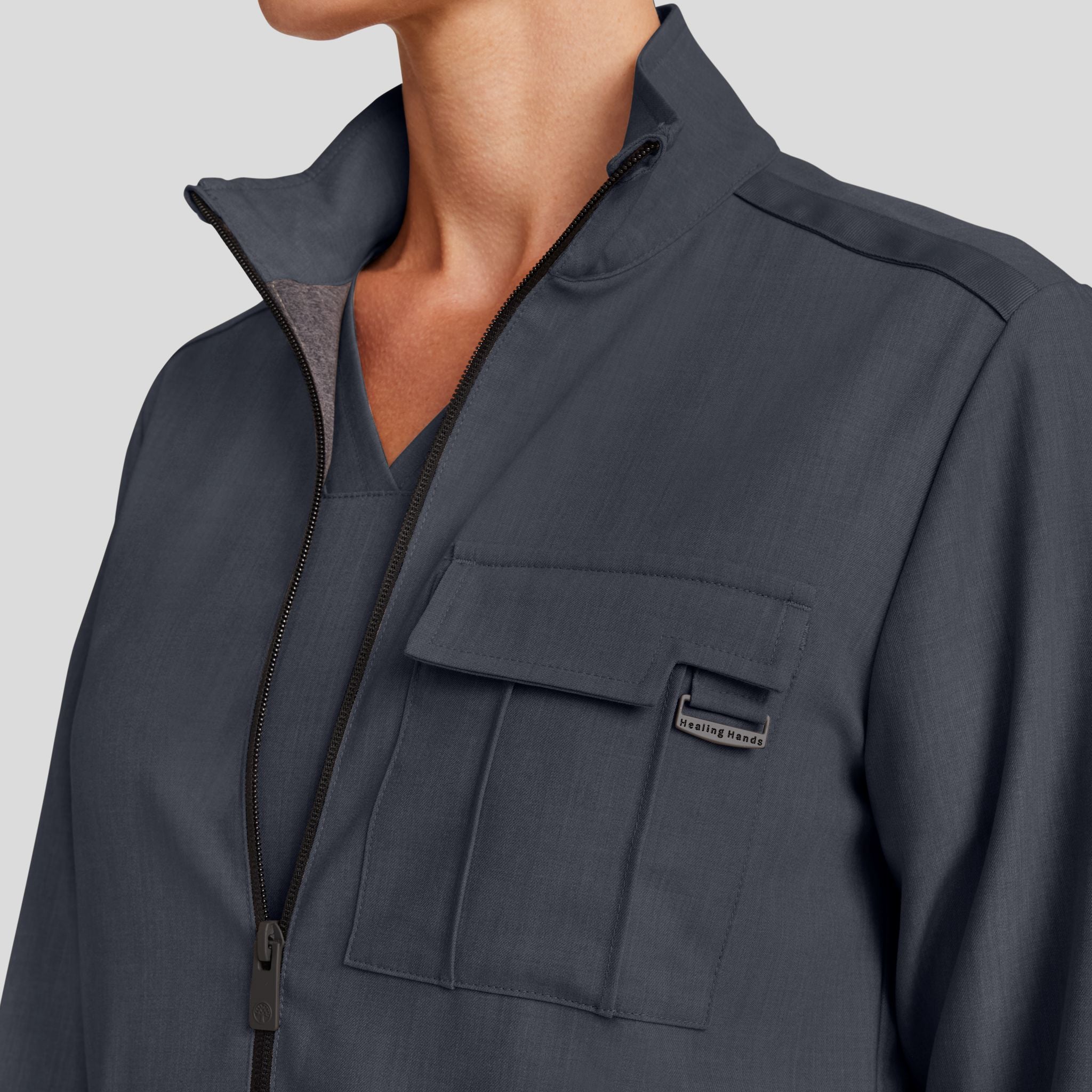 Women's Brooks Utility Scrub Jacket | Pewter