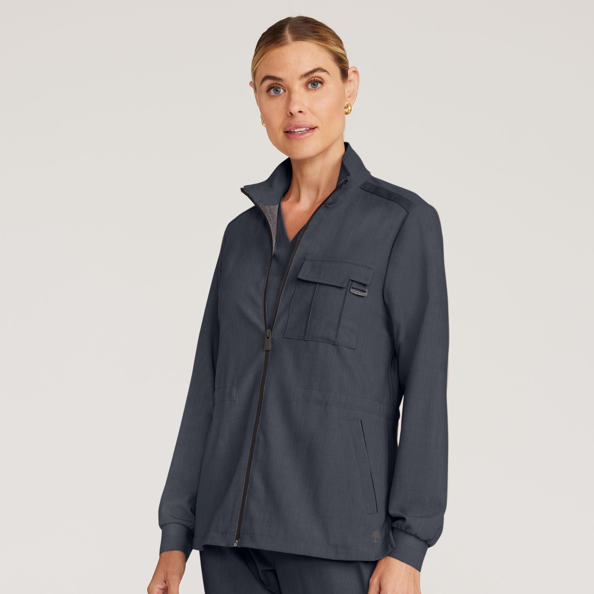 Women's Brooks Utility Scrub Jacket | Pewter