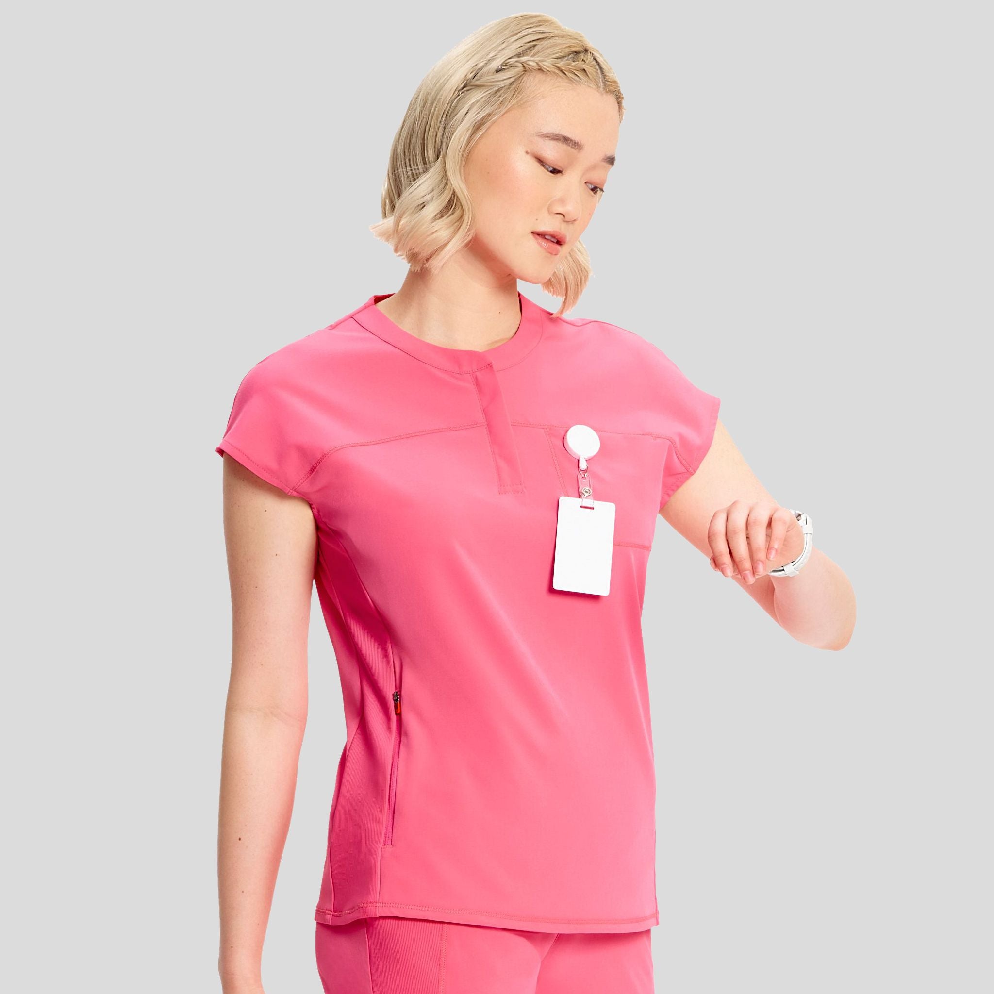 Henley Top | Power Pink