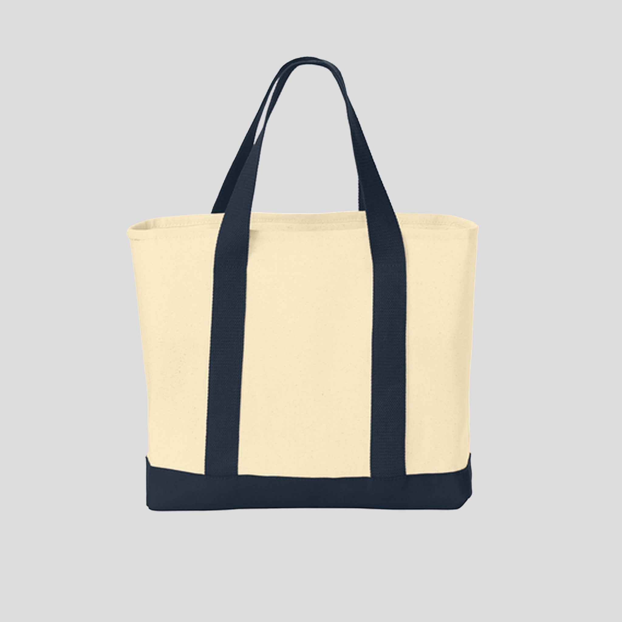 Ideal Twill Two-Tone Shopping Tote | Natural/Navy