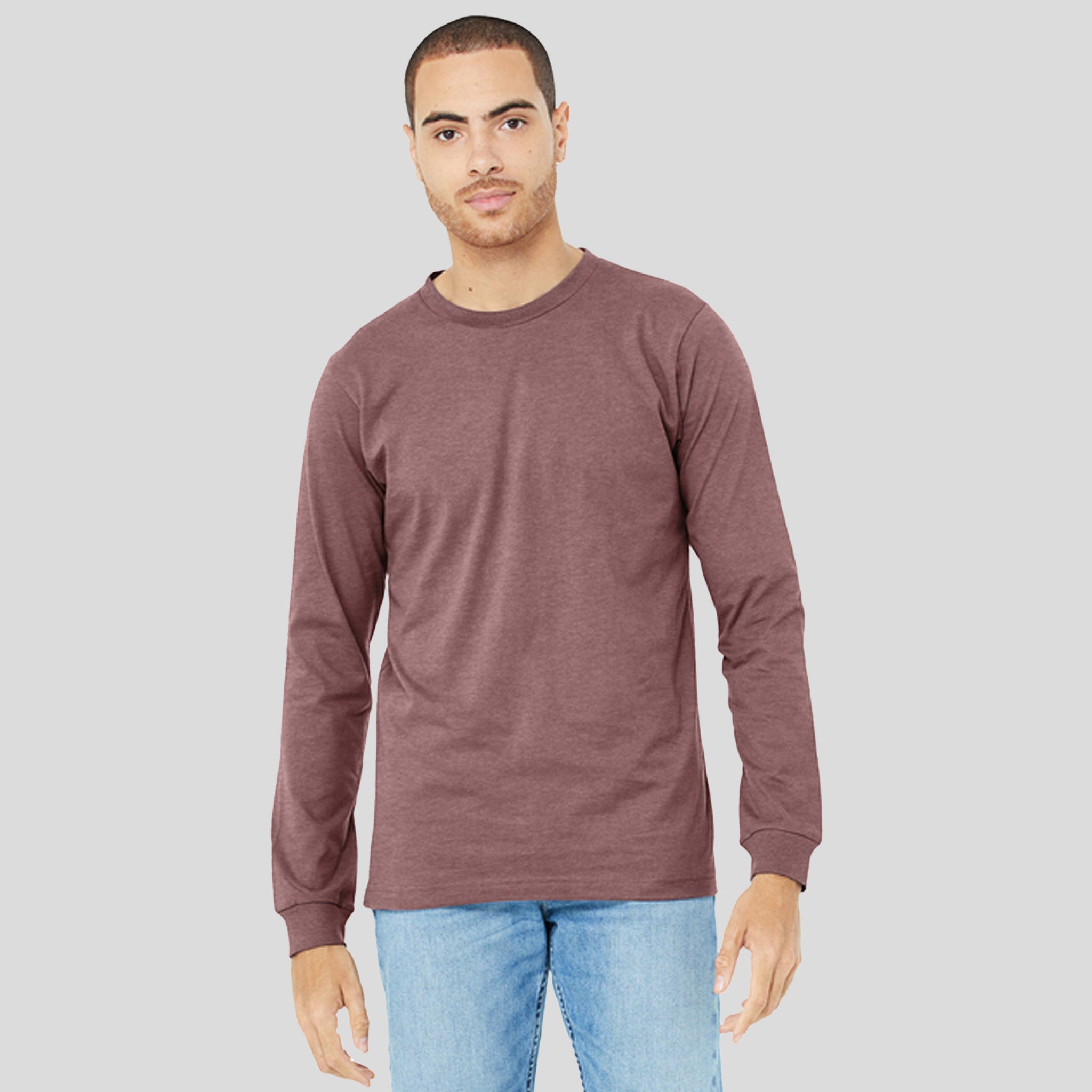 Unisex Heather CVC Long Sleeve Tee | Heather Mauve