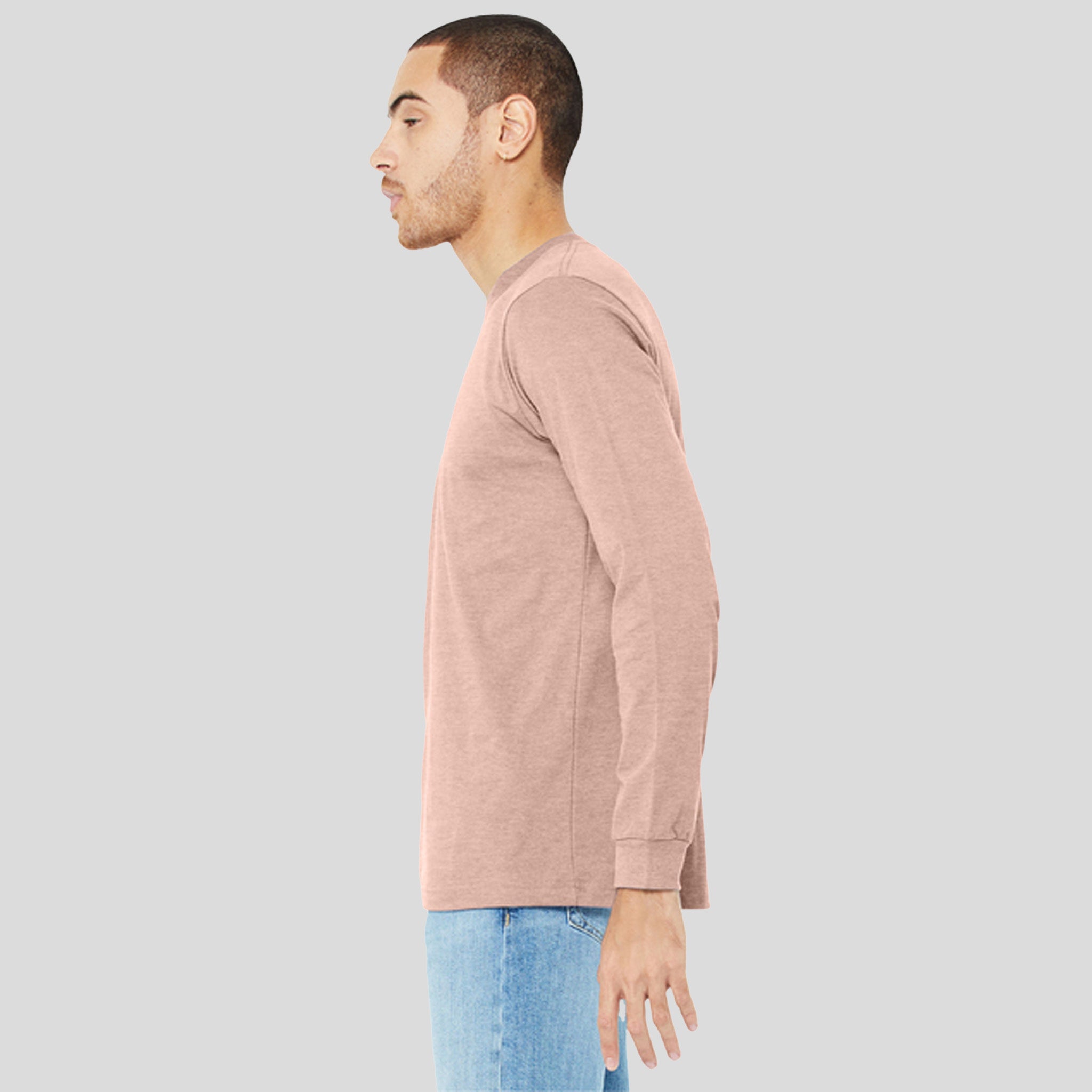 Unisex Heather CVC Long Sleeve Tee | Heather Peach
