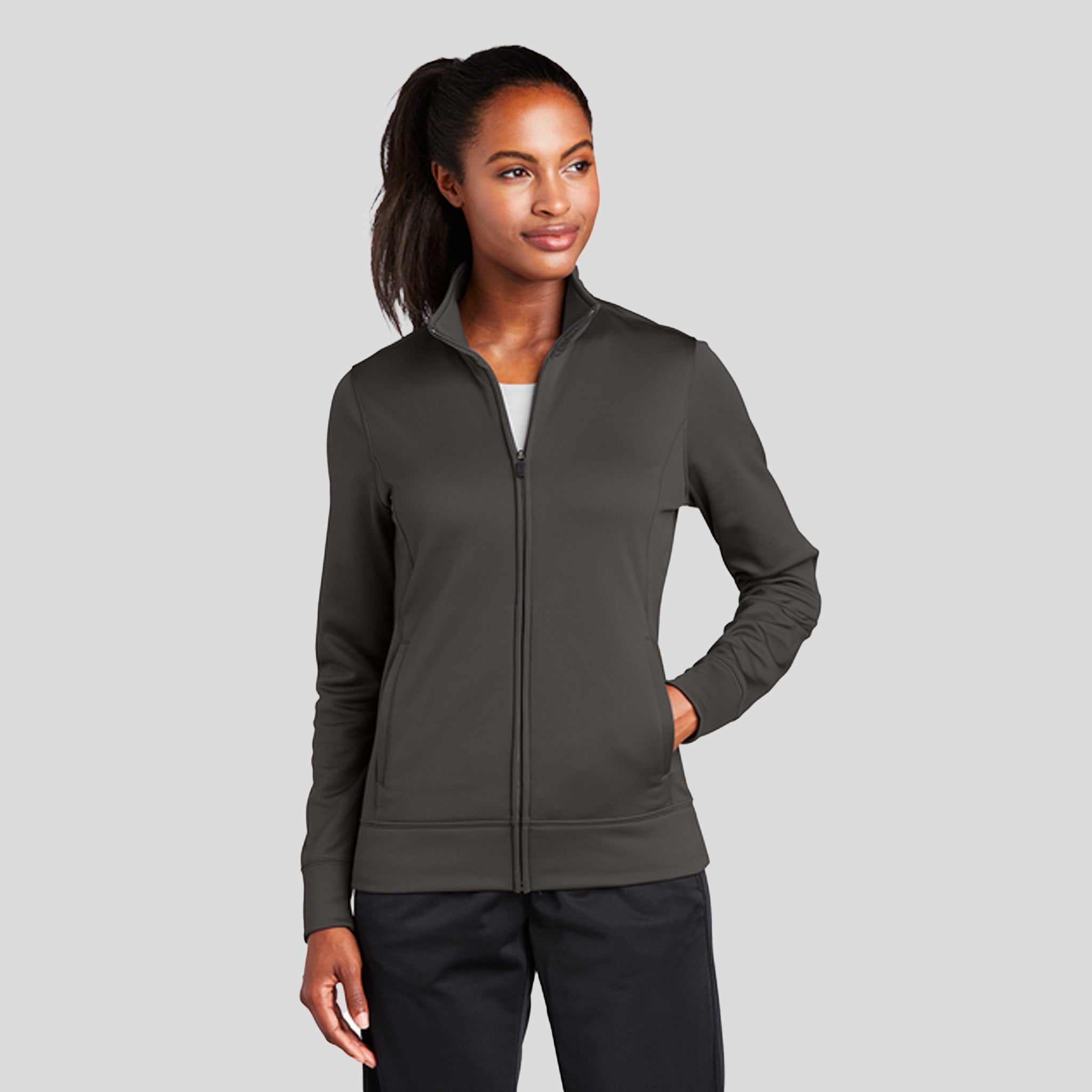 Women's Sport-Wick® Fleece Full-Zip Jacket | Iron Grey