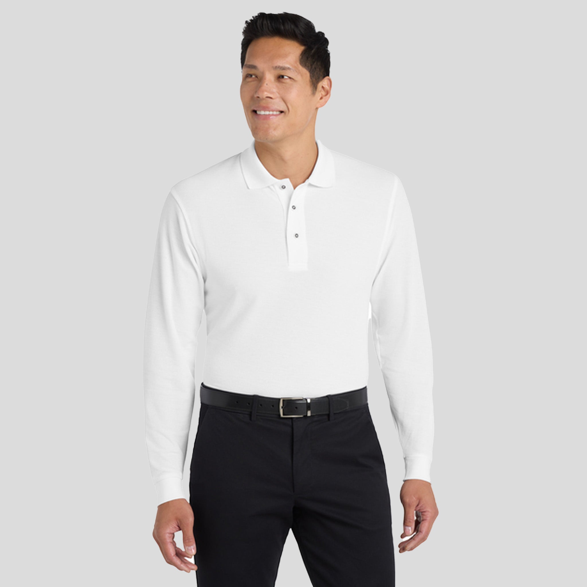 Silk Touch™ Long Sleeve Polo | White