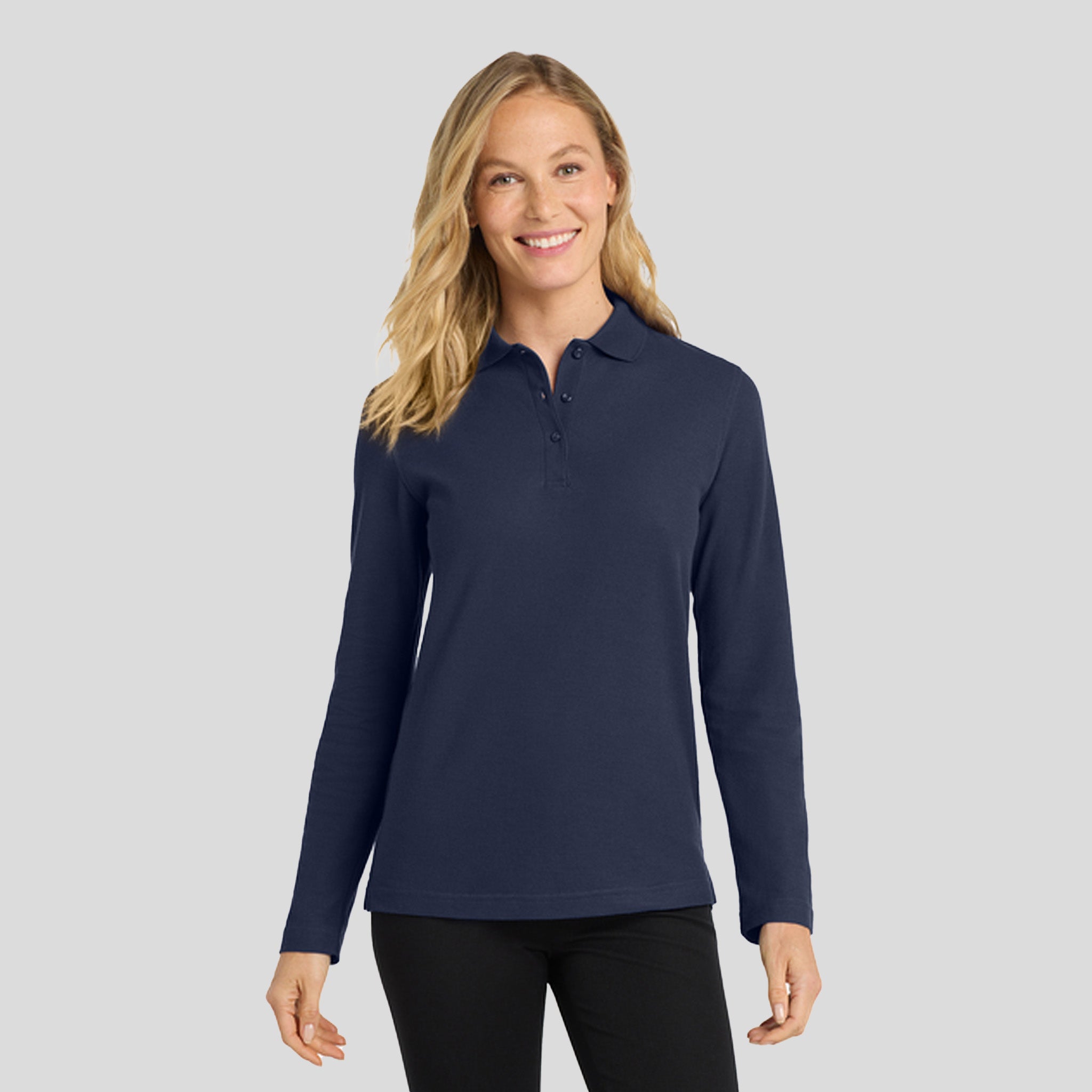 Women's Silk Touch™ Long Sleeve Polo | Navy