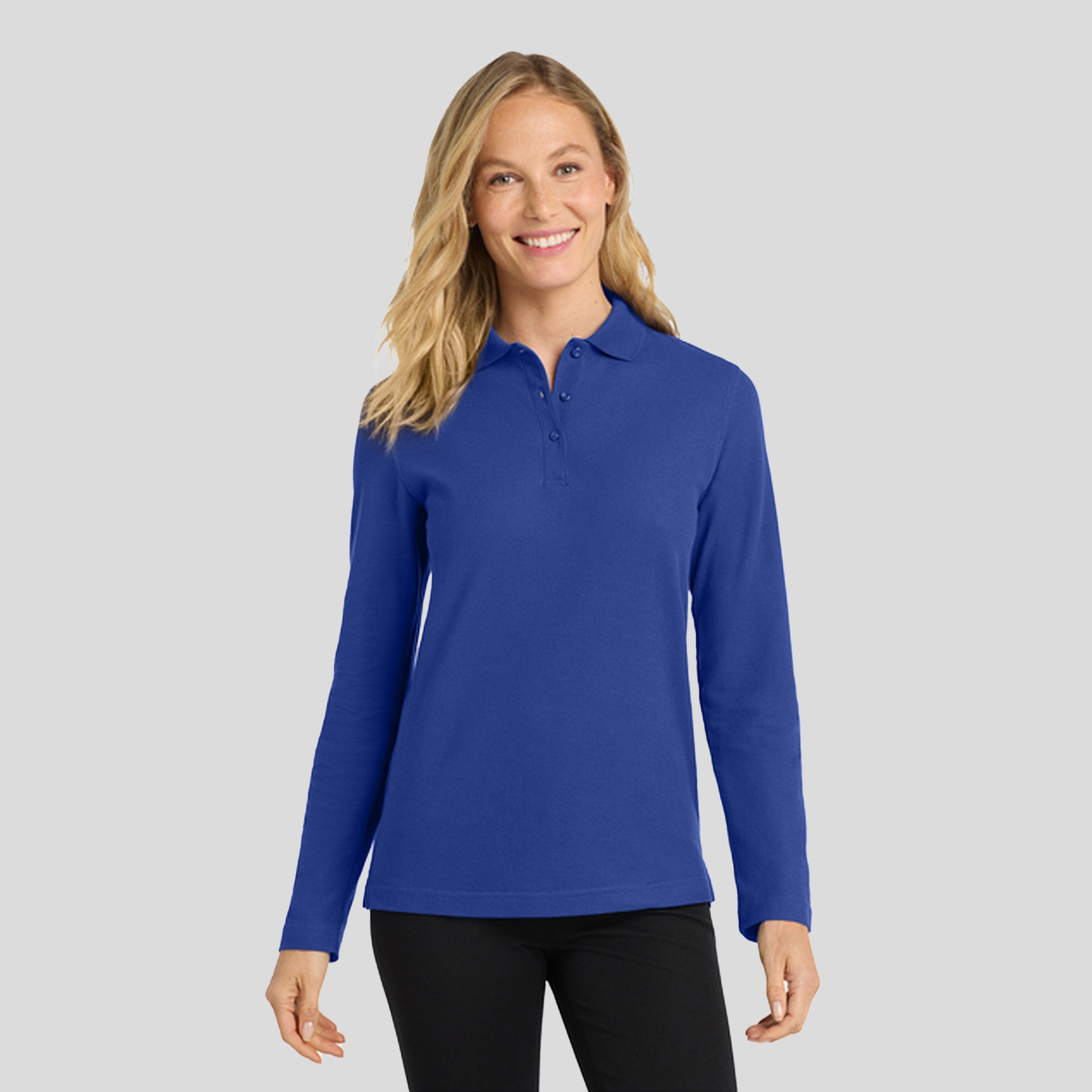 Women's Silk Touch™ Long Sleeve Polo | Royal