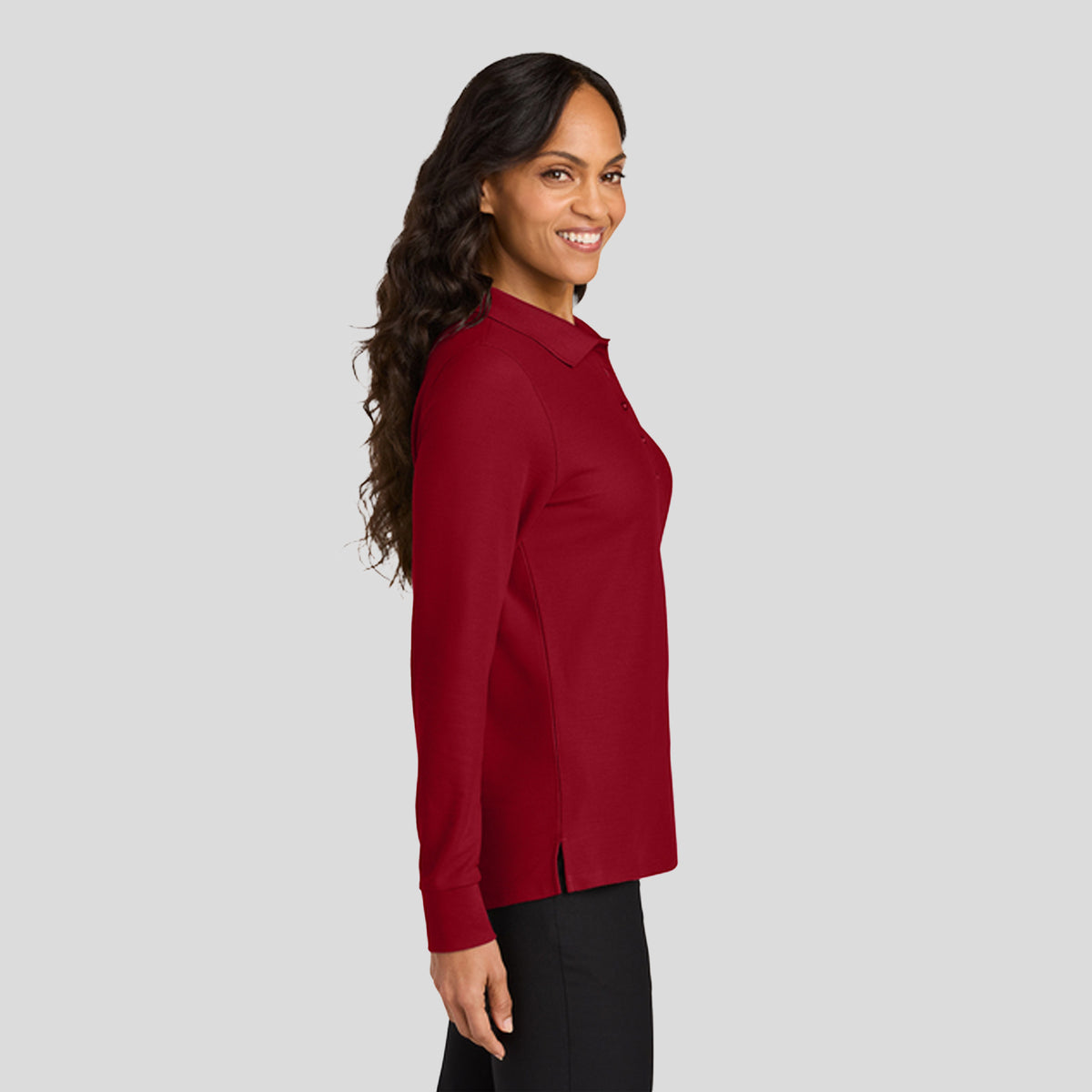 Women’s Wearever Signature Pique Long Sleeve Polo | Rich Red