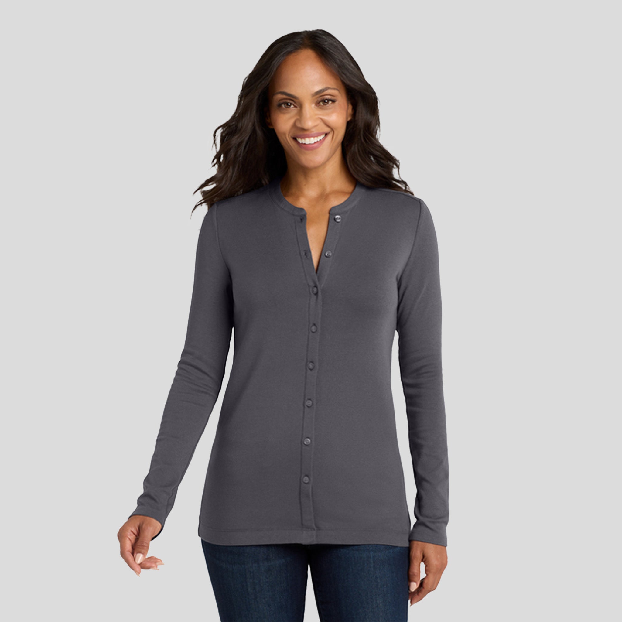Women's Concept Stretch Button-Front Cardigan | Grey Smoke