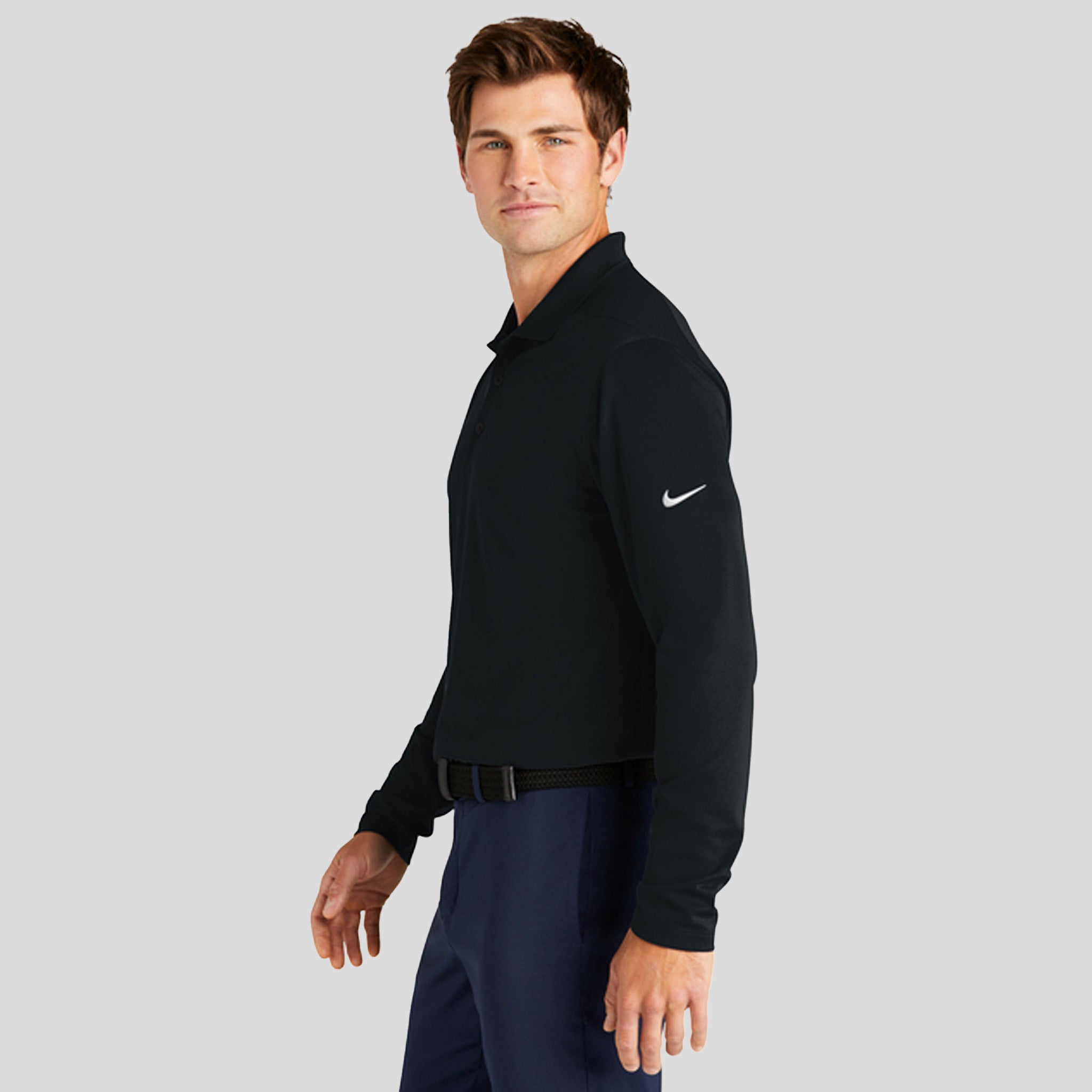 Dri-FIT Micro Pique 2.0 Long Sleeve Polo | Black