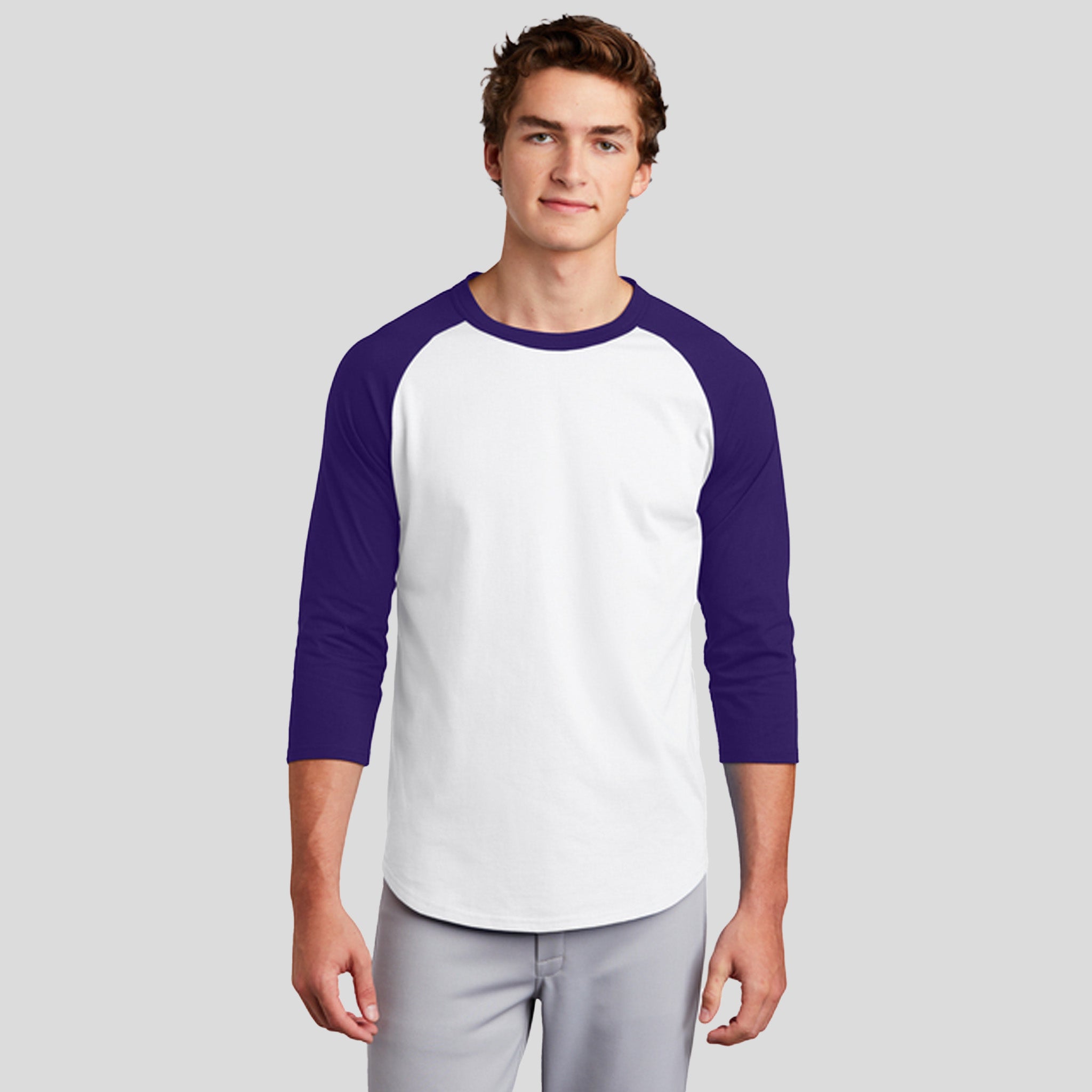 Colorblock Raglan Jersey | White/Purple