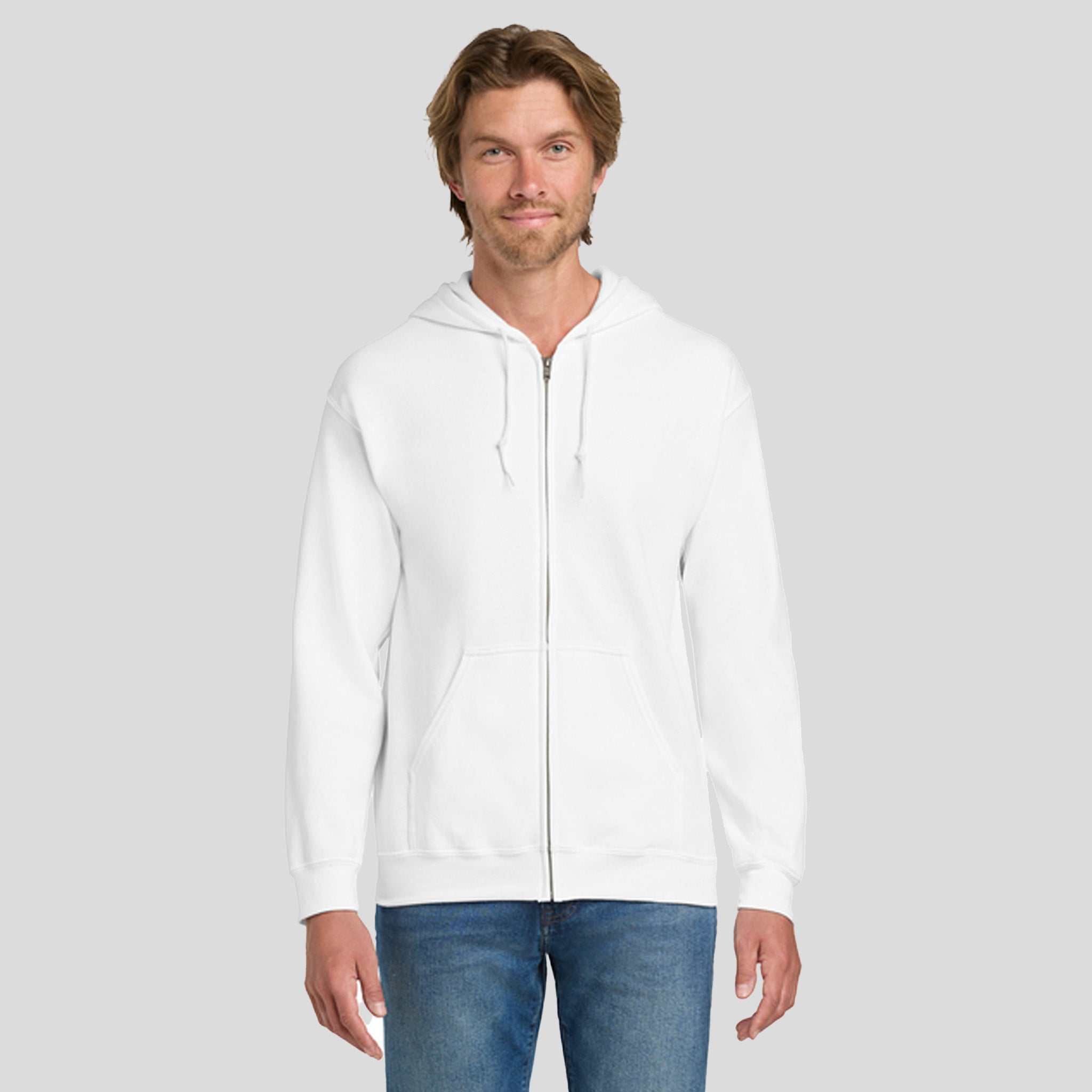 Heavy Blend™ Full-Zip Hooded Sweatshirt | White