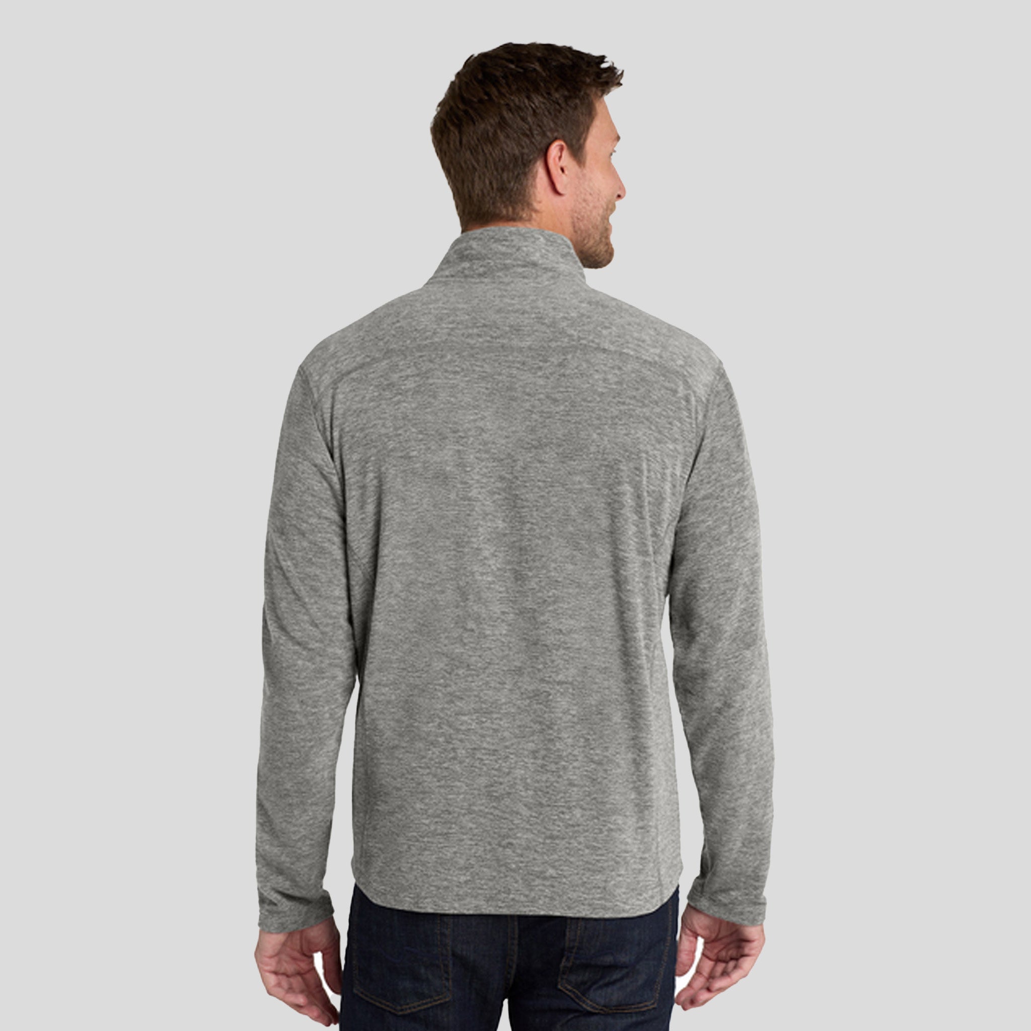Heather Microfleece Full-Zip Jacket | Pearl Grey Heather